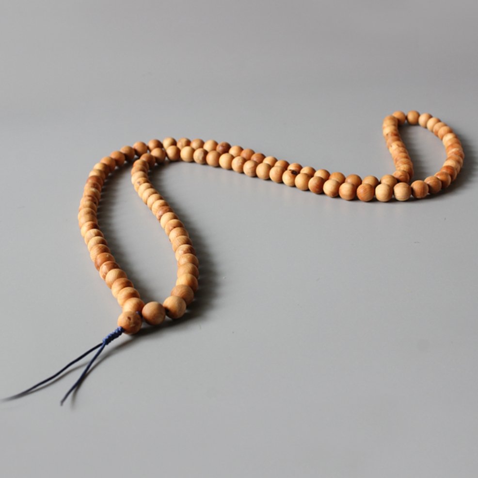 Beaded Long Mala Wooden Tibetan Buddhist Prayer Necklace - Egret Jewellery