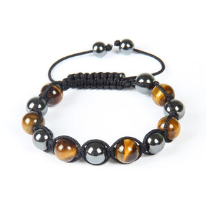 Tigers Eye & Hematite Beaded Shamballa Bracelet Men's | Women's - Egret Jewellery