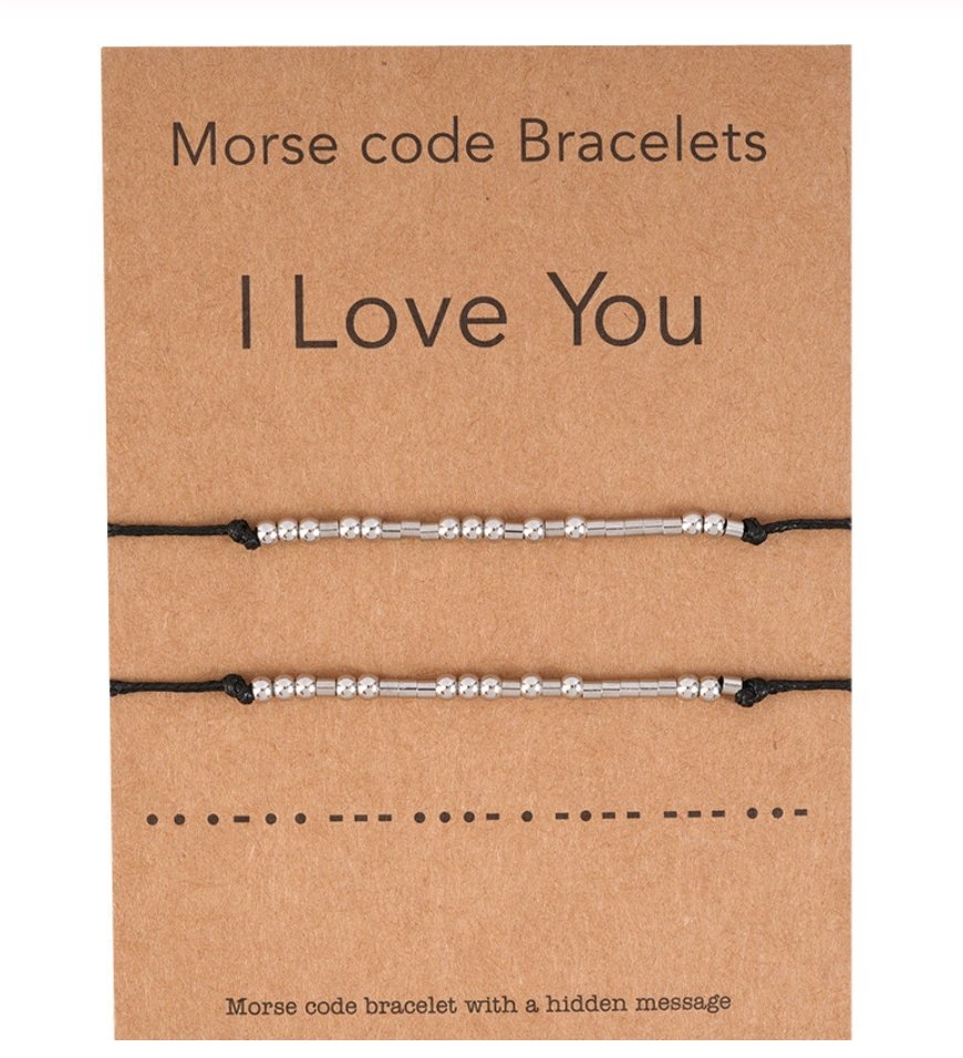 Two Matching Wishing Friendship Bracelets I Love You Morse Code